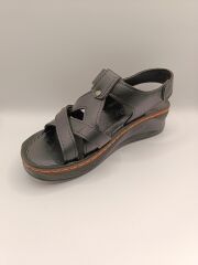 Günlük Kadın Cırt Bantlı Sandalet Yumuşak Rahat Siyah - 40