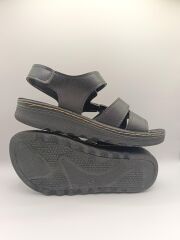 Günlük Kadın Cırt Bantlı Sandalet Yumuşak Rahat Siyah - 40