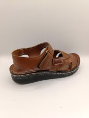 Günlük Kadın Cırt Bantlı Sandalet Yumuşak Rahat Taba - 38