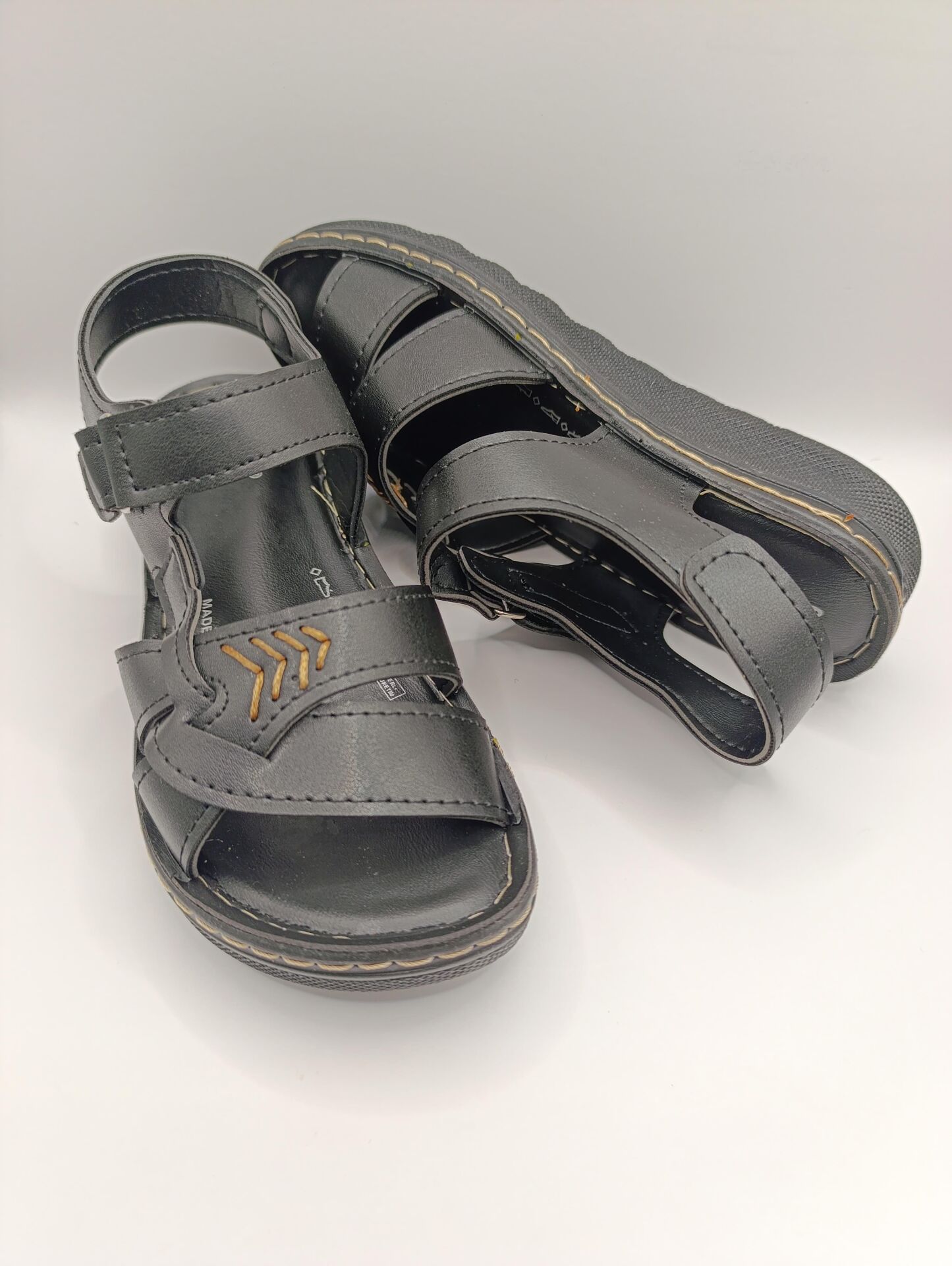 Günlük Kadın Cırt Bantlı Sandalet Yumuşak Rahat Siyah - 37