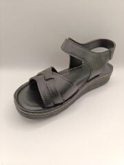 Günlük Kadın Cırt Bantlı Sandalet Yumuşak Rahat Siyah - 40