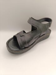 Günlük Kadın Cırt Bantlı Sandalet Yumuşak Rahat Siyah - 40