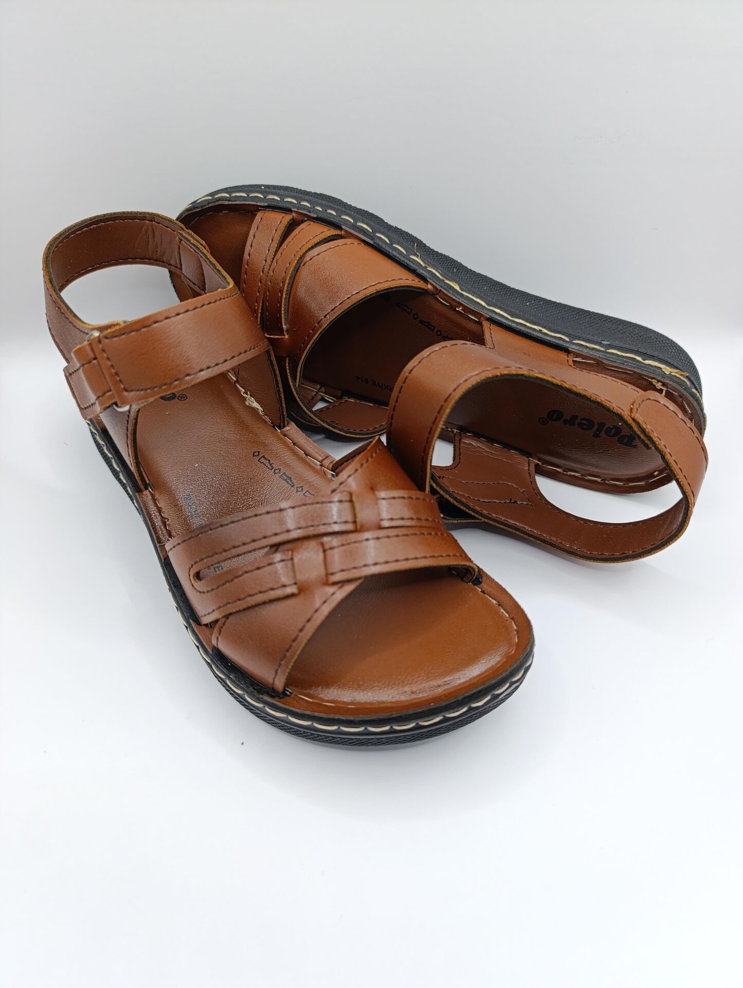 Günlük Kadın Cırt Bantlı Sandalet Yumuşak Rahat Taba - 40