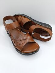 Günlük Kadın Cırt Bantlı Sandalet Yumuşak Rahat  Taba - 40