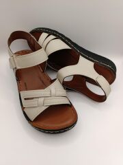 Günlük Kadın Cırt Bantlı Sandalet Yumuşak Rahat  Bej - 40