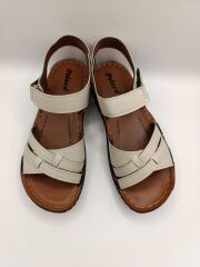 Günlük Kadın Cırt Bantlı Sandalet Yumuşak Rahat Bej - 40