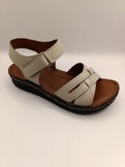 Günlük Kadın Cırt Bantlı Sandalet Yumuşak Rahat Bej - 40