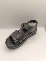 Günlük Kadın Cırt Bantlı Sandalet Yumuşak Rahat Siyah - 39