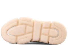 Kadın Ortopedik Tabanlı File Detaylı Sneaker Spor Ayakkabı Bej - 38