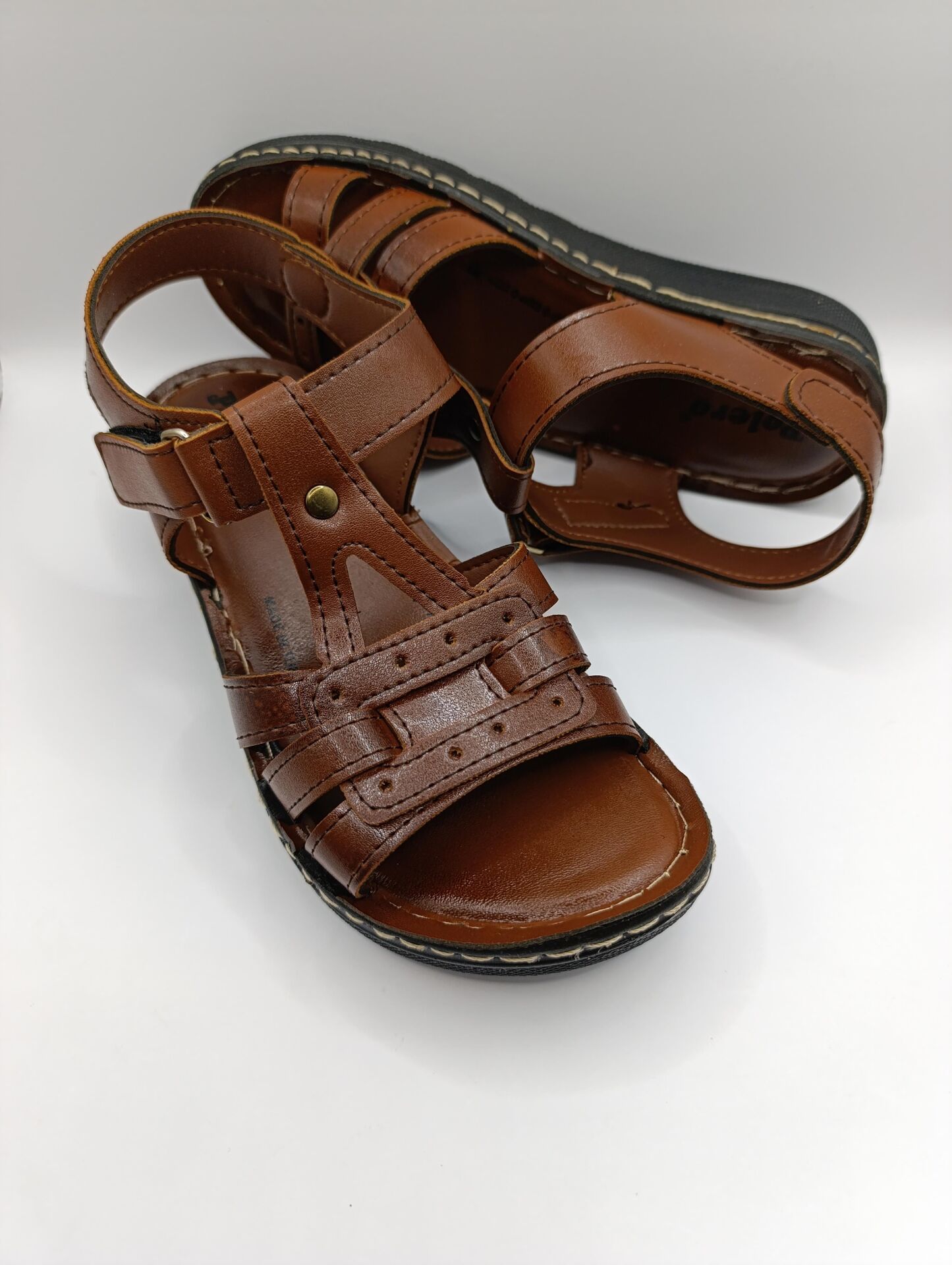 Günlük Kadın Cırt Bantlı Sandalet Yumuşak Rahat Taba - 40