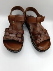 Günlük Kadın Cırt Bantlı Sandalet Yumuşak Rahat Taba - 40