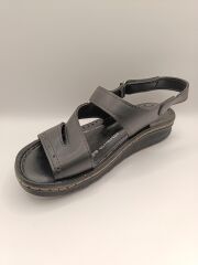 Günlük Kadın Cırt Bantlı Sandalet Yumuşak Rahat Siyah - 40