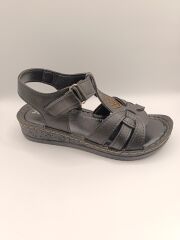 Günlük Kadın Cırt Bantlı Sandalet Yumuşak Rahat Siyah - 40