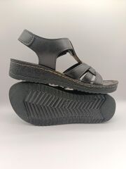 Günlük Kadın Cırt Bantlı Sandalet Yumuşak Rahat Siyah - 40