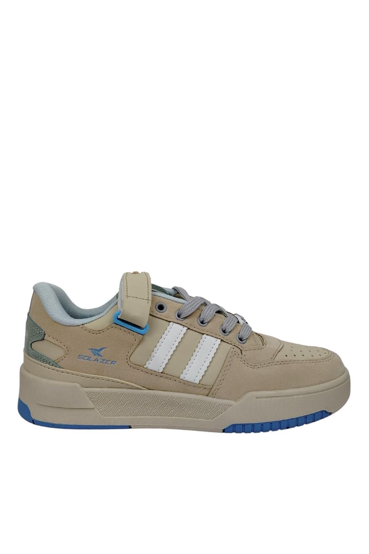 Kadın Ortopedik Tabanlı İsteğe Bağlı Tak-Çıkar Cırtlı Günlük Sneaker Spor Ayakkabı Bej - 40