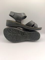 Günlük Kadın Cırt Bantlı Sandalet Yumuşak Rahat Siyah - 40