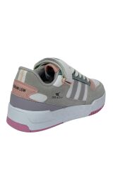 Kadın Ortopedik Tabanlı İsteğe Bağlı Tak-Çıkar Cırtlı Günlük Sneaker Spor Ayakkabı Gri-Pudra - 40