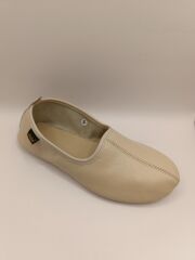 %100 Deri Hac Umre Tavaf Patiği Ve Ev Ayakkabısı Terletmez Bej - 40