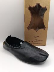 %100 Deri Hac Umre Tavaf Patiği Ve Ev Ayakkabısı Terletmez Siyah - 38