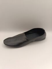 %100 Deri Hac Umre Tavaf Patiği Ve Ev Ayakkabısı Terletmez Siyah - 38