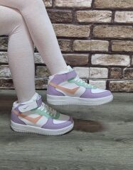 Yarım Bilek Boğazlı Basket Günlük Rahat Spor Ayakkabı Sneaker Lila - 40