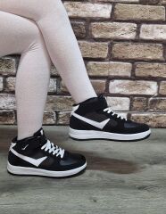 Yarım Bilek Boğazlı Basket Günlük Rahat Spor Ayakkabı Sneaker Siyah - 38