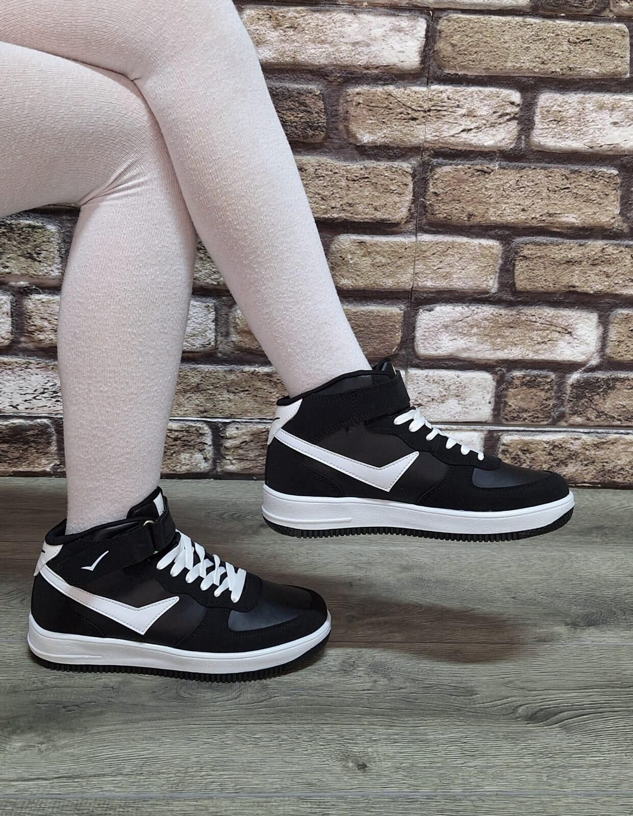 Yarım Bilek Boğazlı Basket Günlük Rahat Spor Ayakkabı Sneaker Siyah - 40