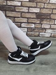 Yarım Bilek Boğazlı Basket Günlük Rahat Spor Ayakkabı Sneaker Siyah - 40