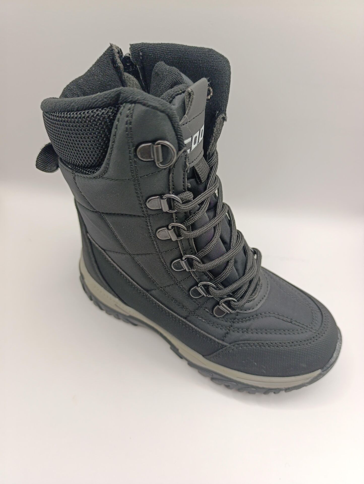 Çocuk Kaydırmaz Kauçuk Taban Fermuarlı Konforlu Üst Kalite Bot Siyah - 35