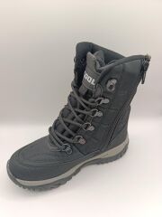 Çocuk Kaydırmaz Kauçuk Taban Fermuarlı Konforlu Üst Kalite Bot Siyah - 35