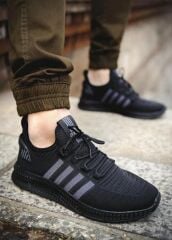 Erkek Günlük Rahat Yumuşak Ekstra Hafif Konforlu Sneaker Esnek Yürüyüş Spor Ayakkabı Siyah - 42