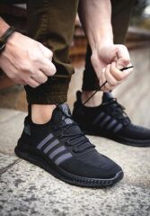 Erkek Günlük Rahat Yumuşak Ekstra Hafif Konforlu Sneaker Esnek Yürüyüş Spor Ayakkabı Siyah - 44