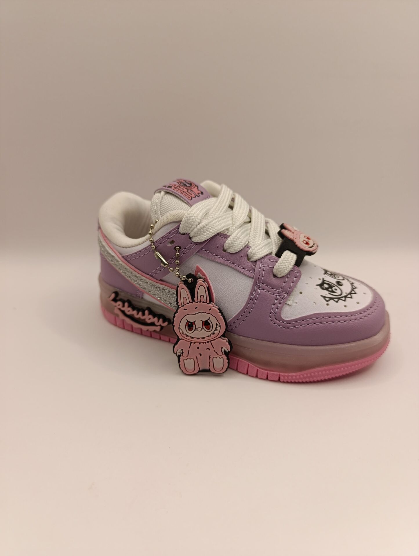 Labubu Işıklı Bağcıklı Kız Çocuk Spor Ayakkabı Sneaker PEMBE - 30