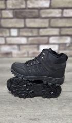 Outdoor Trekking Suya Dayanıklı Içi Kürklü Bağcıklı Fermuarlı Kaymaz Taban Kışlık Bot Battal Boy Siyah - 45