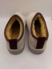 Kadın Lüx Süet İçi Kürklü Kışlık Ugg Modeli Terlik Ayakkabı Bej - 36