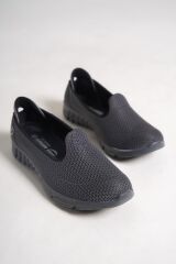 Kadın Fileli Bez Yazlık Spor Babet Koyu Gri - 39