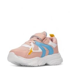 Çocuk Günlük Comfort Ultra Yumuşak Ortopedik Rahat Taban Cırt Bantlı Spor Ayakkabı Sneaker Pudra-Turkuaz - 29