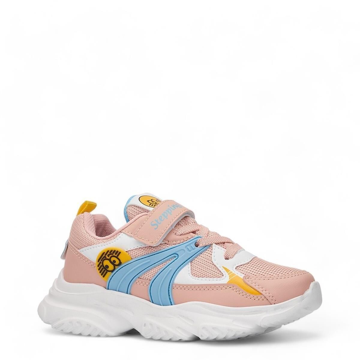 Çocuk Günlük Comfort Ultra Yumuşak Ortopedik Rahat Taban Cırt Bantlı Spor Ayakkabı Sneaker Pudra-Turkuaz - 35