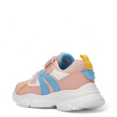 Çocuk Günlük Comfort Ultra Yumuşak Ortopedik Rahat Taban Cırt Bantlı Spor Ayakkabı Sneaker Pudra-Turkuaz - 35