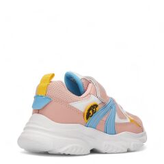 Çocuk Günlük Comfort Ultra Yumuşak Ortopedik Rahat Taban Cırt Bantlı Spor Ayakkabı Sneaker Pudra-Turkuaz - 35