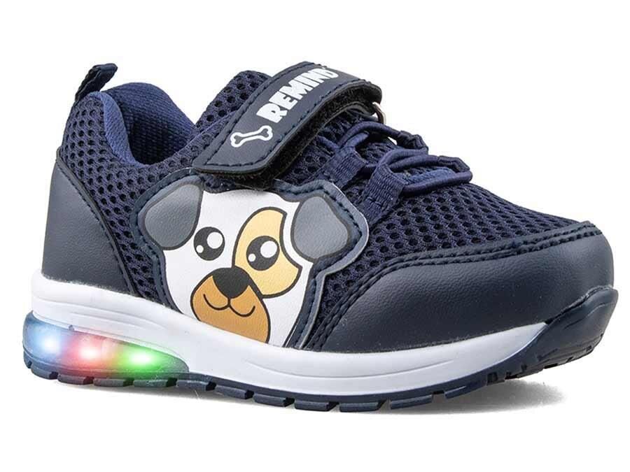 Bebe Günlük Comfort Ultra Yumuşak Ortopedik Rahat Taban Cırt Bantlı Işıklı Spor Ayakkbı Sneaker Lacivert - 24