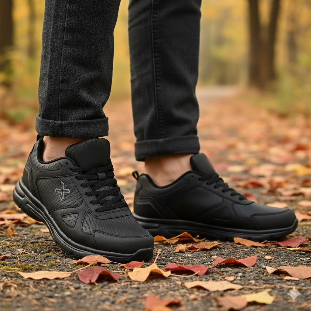 Battal Boy Büyük Numara Günlük Anatomik Rahat Spor Ayakkabı Sneaker Siyah - 46