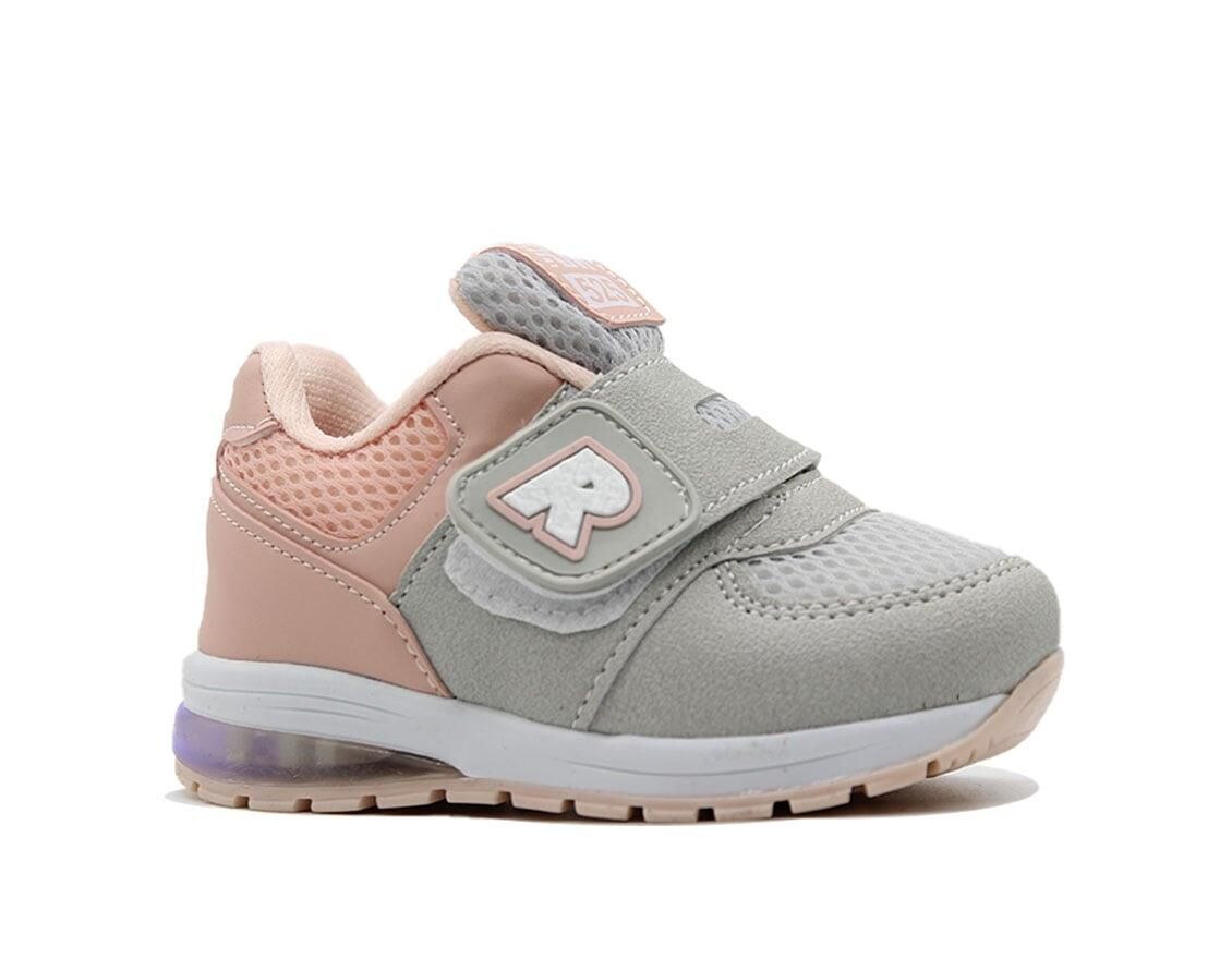 Bebe Günlük Comfort Ultra Yumuşak Ortopedik Rahat Taban Cırt Bantlı Işıklı Spor Ayakkbı Sneaker Taş-Pudra - 22