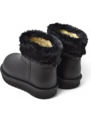Çocuk İçi Kürklü Su Geçirmez  Hafif Kışlık Bot Çizme Siyah