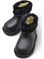 Çocuk İçi Kürklü Su Geçirmez  Hafif Kışlık Bot Çizme Siyah