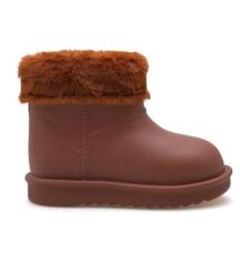 Çocuk İçi Kürklü Su Geçirmez  Hafif Kışlık Bot Çizme Taba