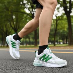 Su Geçirmez Air-Cooled Memory Foam Üst Kalite Sneaker  Balon Taban Çok Rahat Spor Ayakkabı Buz-Beyaz-Yeşil - 40