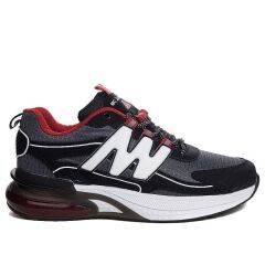 Su Geçirmez Air-Cooled Memory Foam Üst Kalite Sneaker  Balon Taban Çok Rahat Spor Ayakkabı Siyah-Füme-Beyaz-Kırmızı - 42