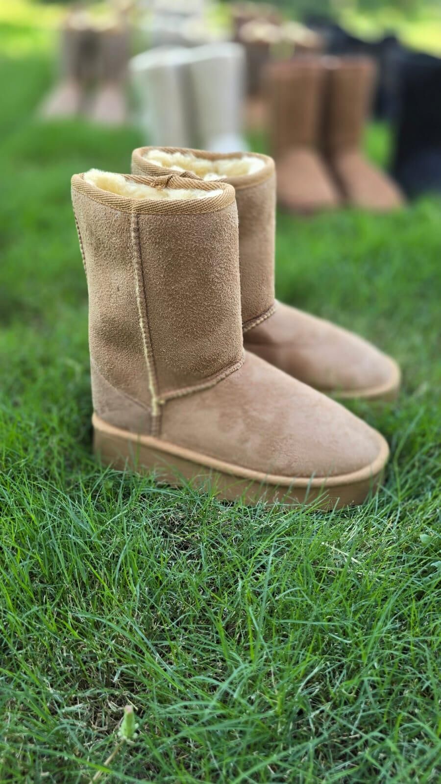 Kadın Lüx Süet İçi Kürklü Kışlık Kalın Taban Konforlu Bot Kahverengi - 38