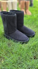 Kadın Lüx Süet İçi Kürklü Kışlık Kalın Taban Konforlu Bot Siyah - 37